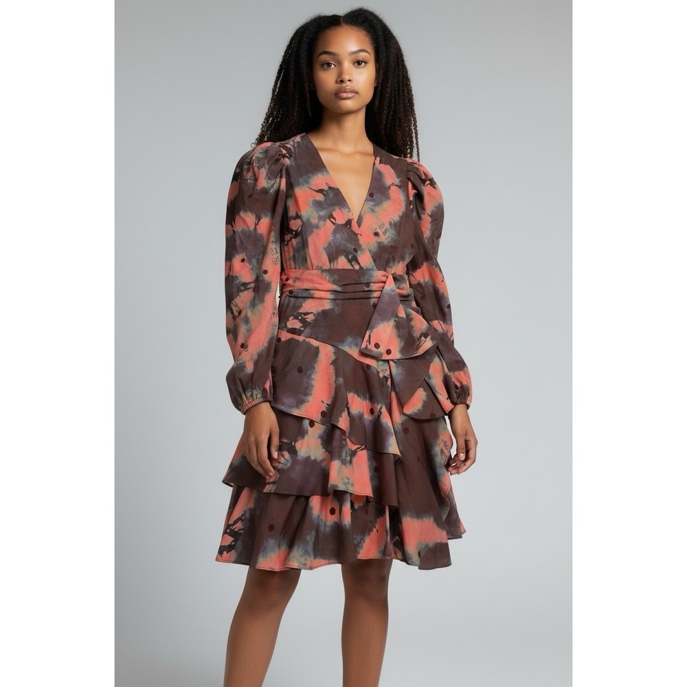 ULLA JOHNSON Ladies Fitted‎ Dress V-neck Long Sleeves Dress Size 2 Small